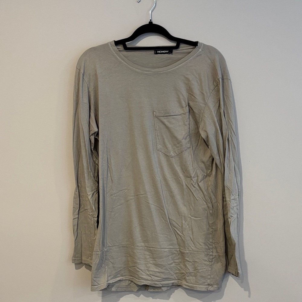 Men's Gray Extra Length Long Sleeve Tee